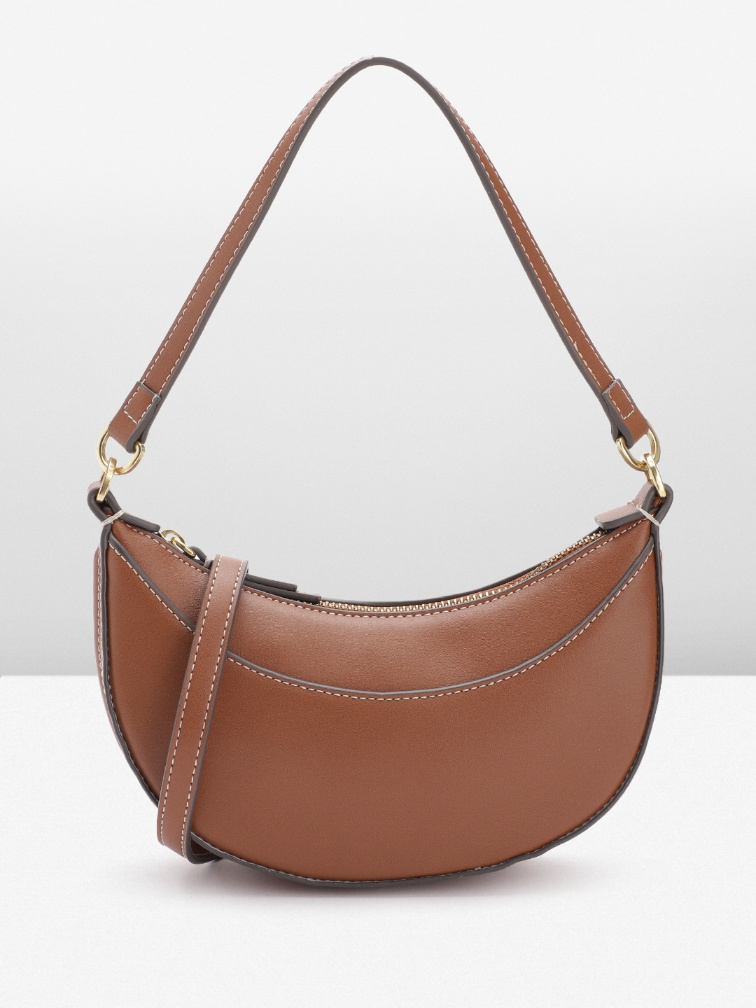 

MANGO Half Moon Shoulder Bag, Brown