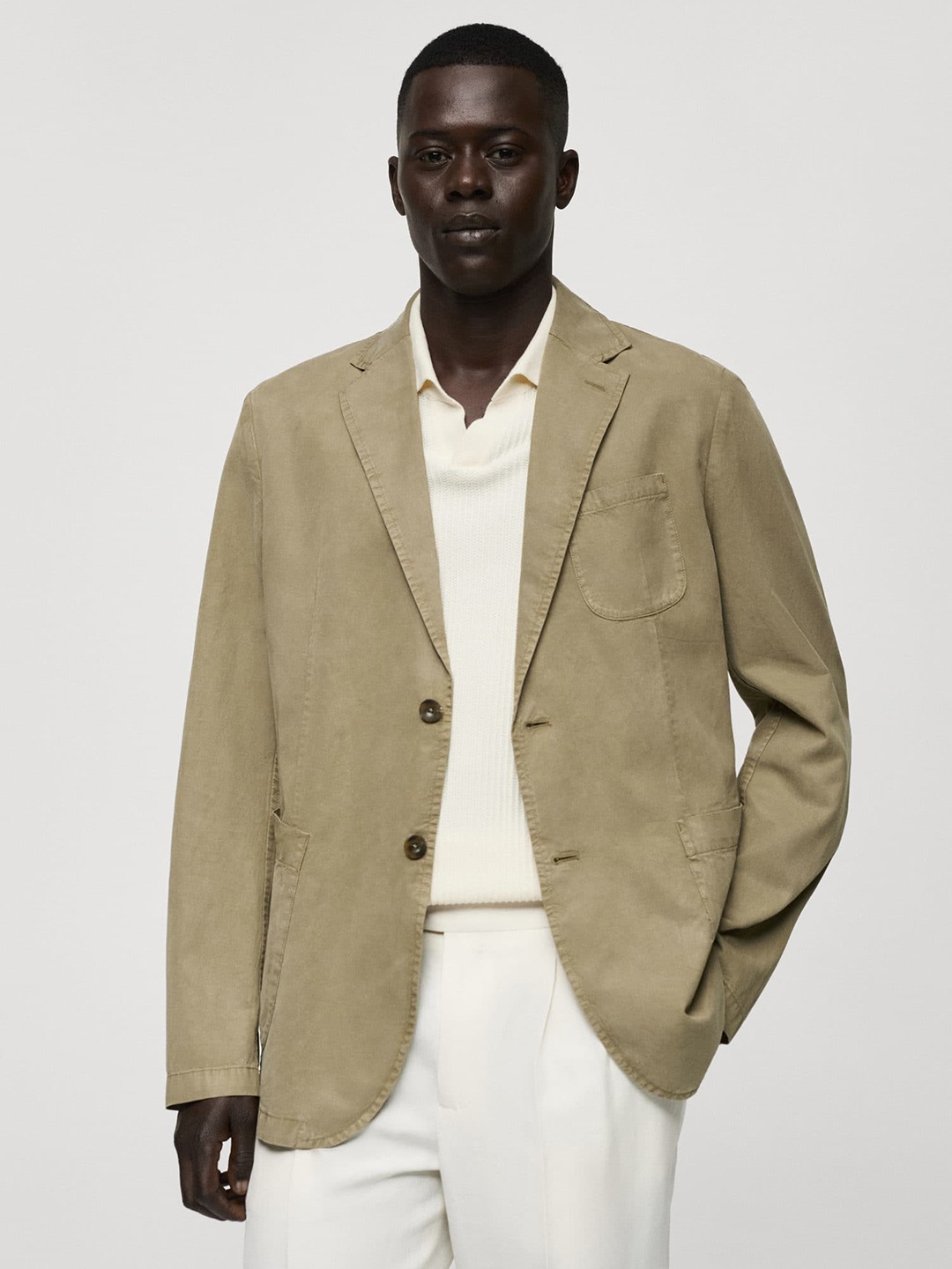 

MANGO MAN Single-Breasted Slim Fit Blazer, Olive