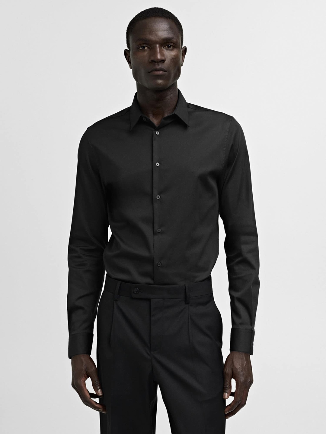 

MANGO MAN Super Slim-Fit Semiformal Shirt, Black