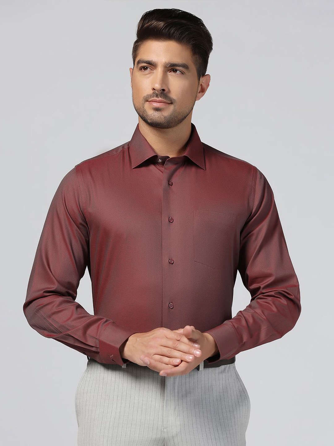 

Blackberrys Men Slim Fit Opaque Casual Shirt, Red