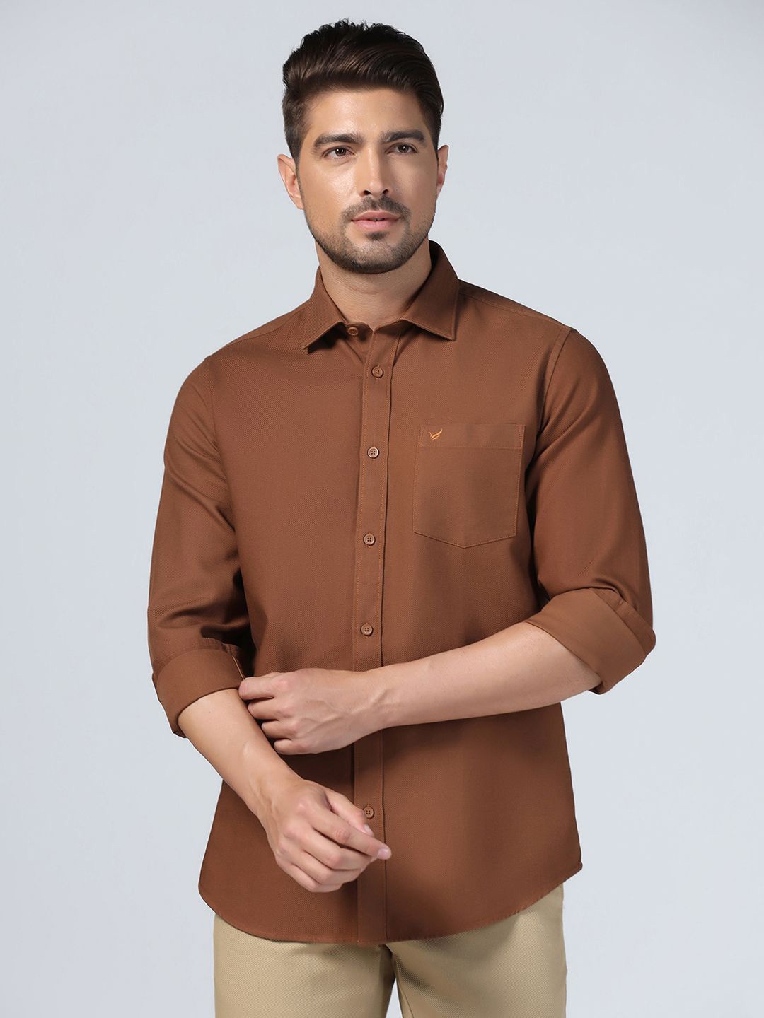 

Blackberrys Men Opaque Casual Shirt, Brown