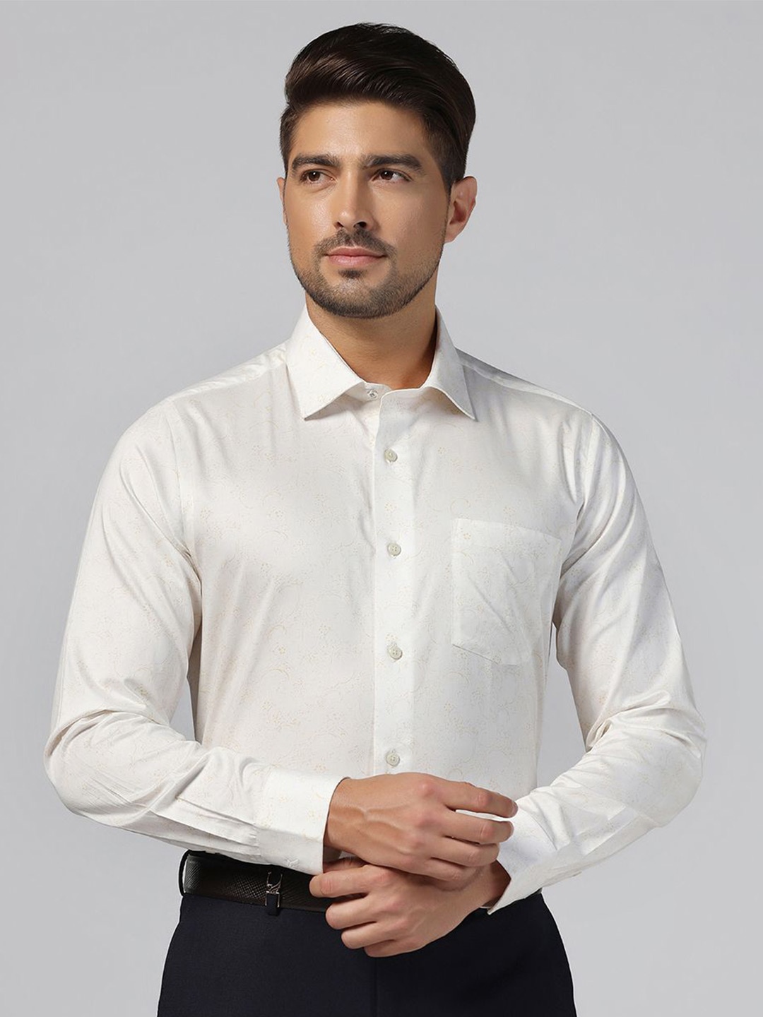 

Blackberrys Men Slim Fit Opaque Cotton Casual Shirt, Yellow
