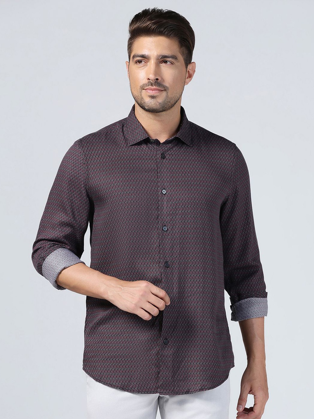 

Blackberrys Men Slim Fit Opaque Casual Shirt, Black