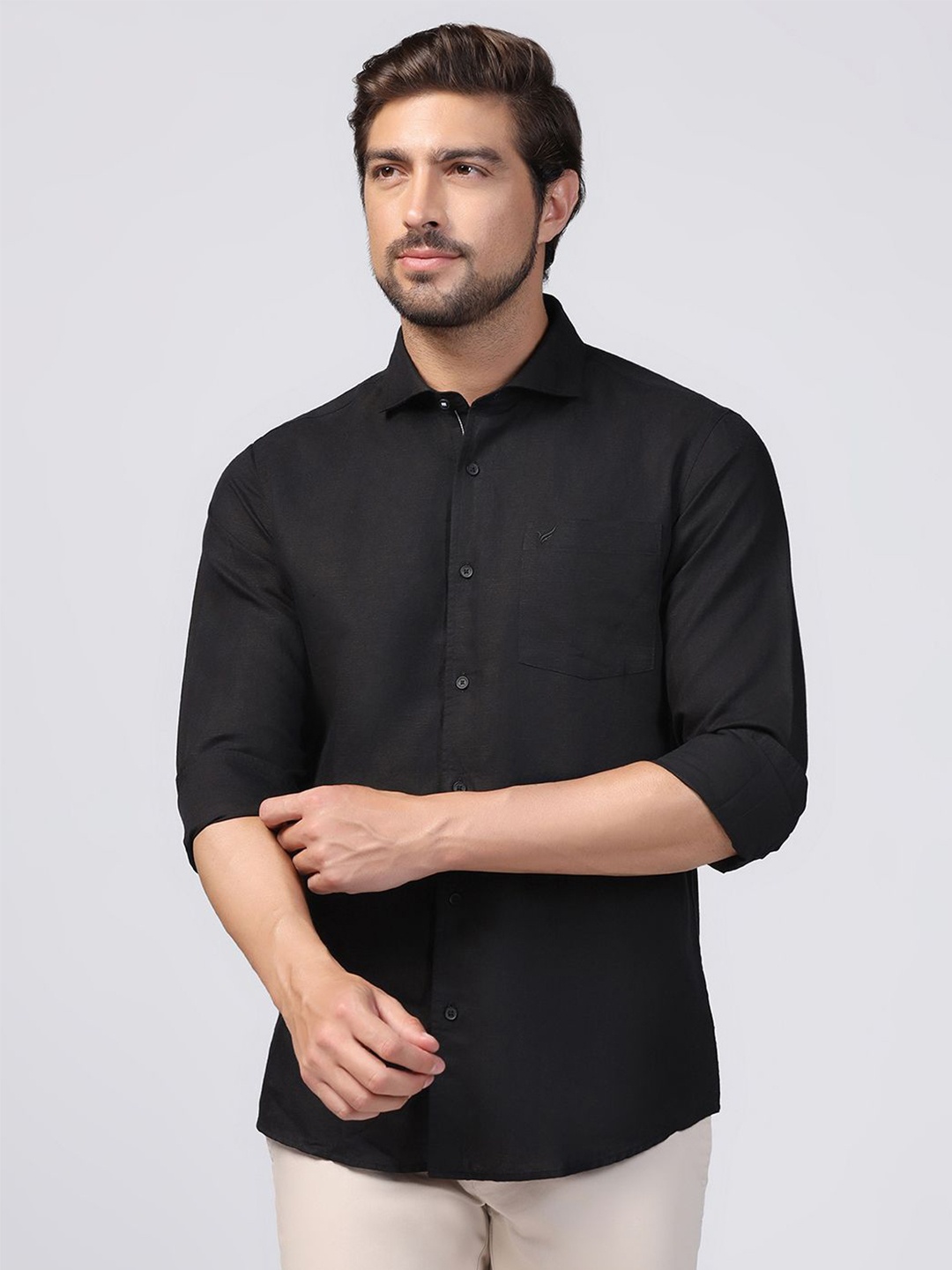 

Blackberrys Men Slim Fit Casual Shirt, Black