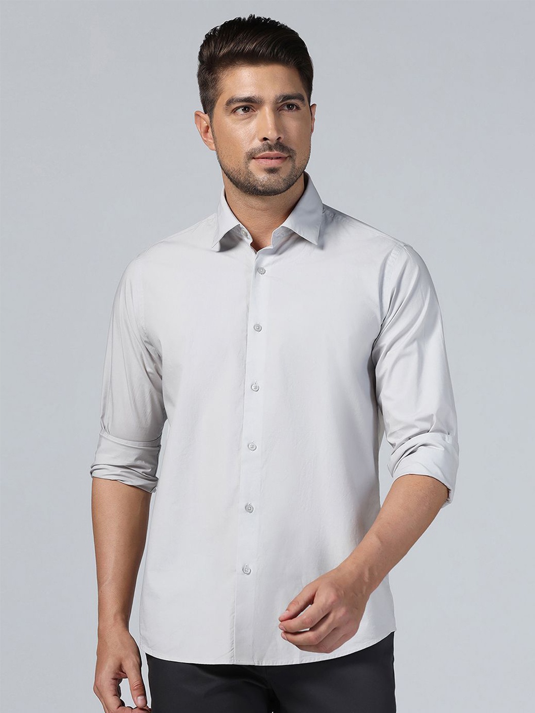 

Blackberrys Men Slim Fit Opaque Casual Shirt, Grey