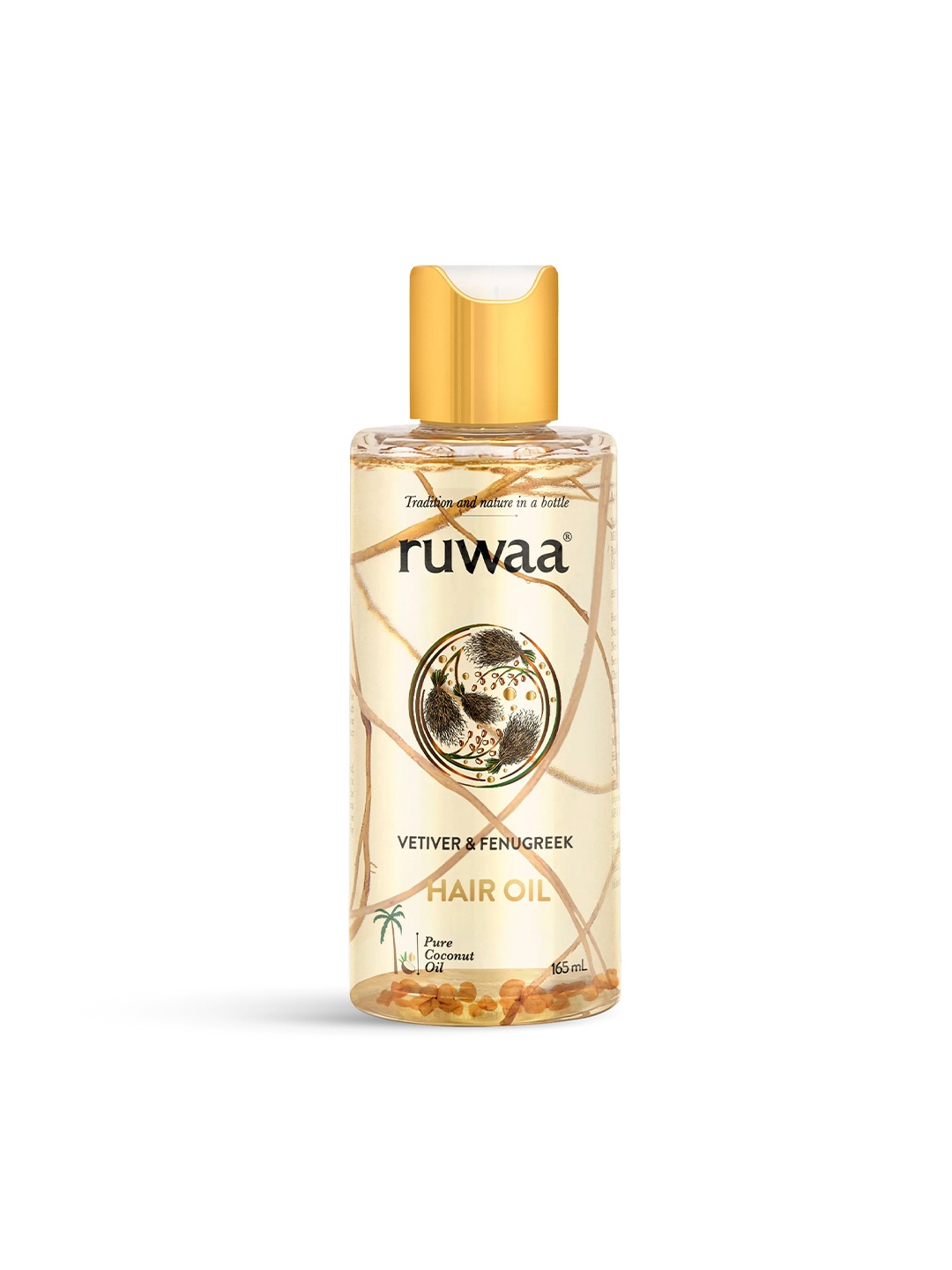 

ruwaa Vetiver & Fenugreek Hair Oil for Hair Regrowth - 165ml, Yellow