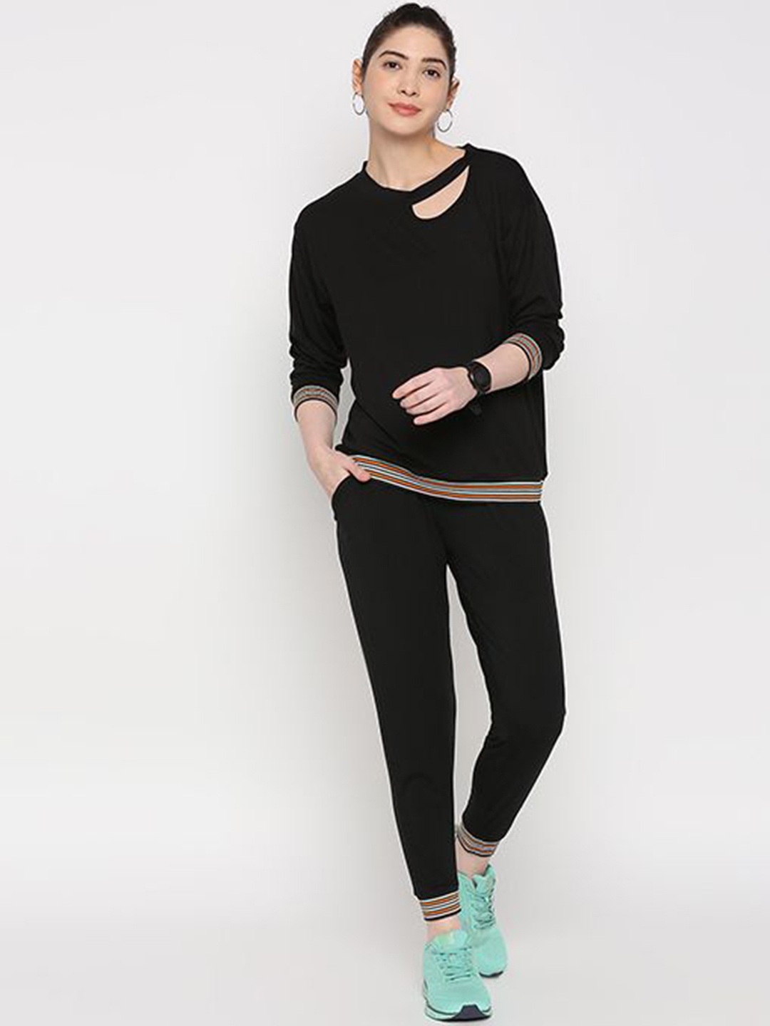 

Tuna London Long Sleeved Top & Joggers Co-Ord Set, Black