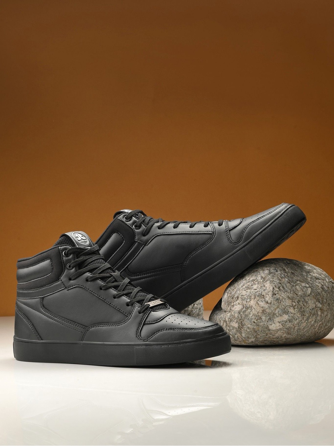 

OFF LIMITS Men Mesh Perforations Round Toe Sneakers, Black