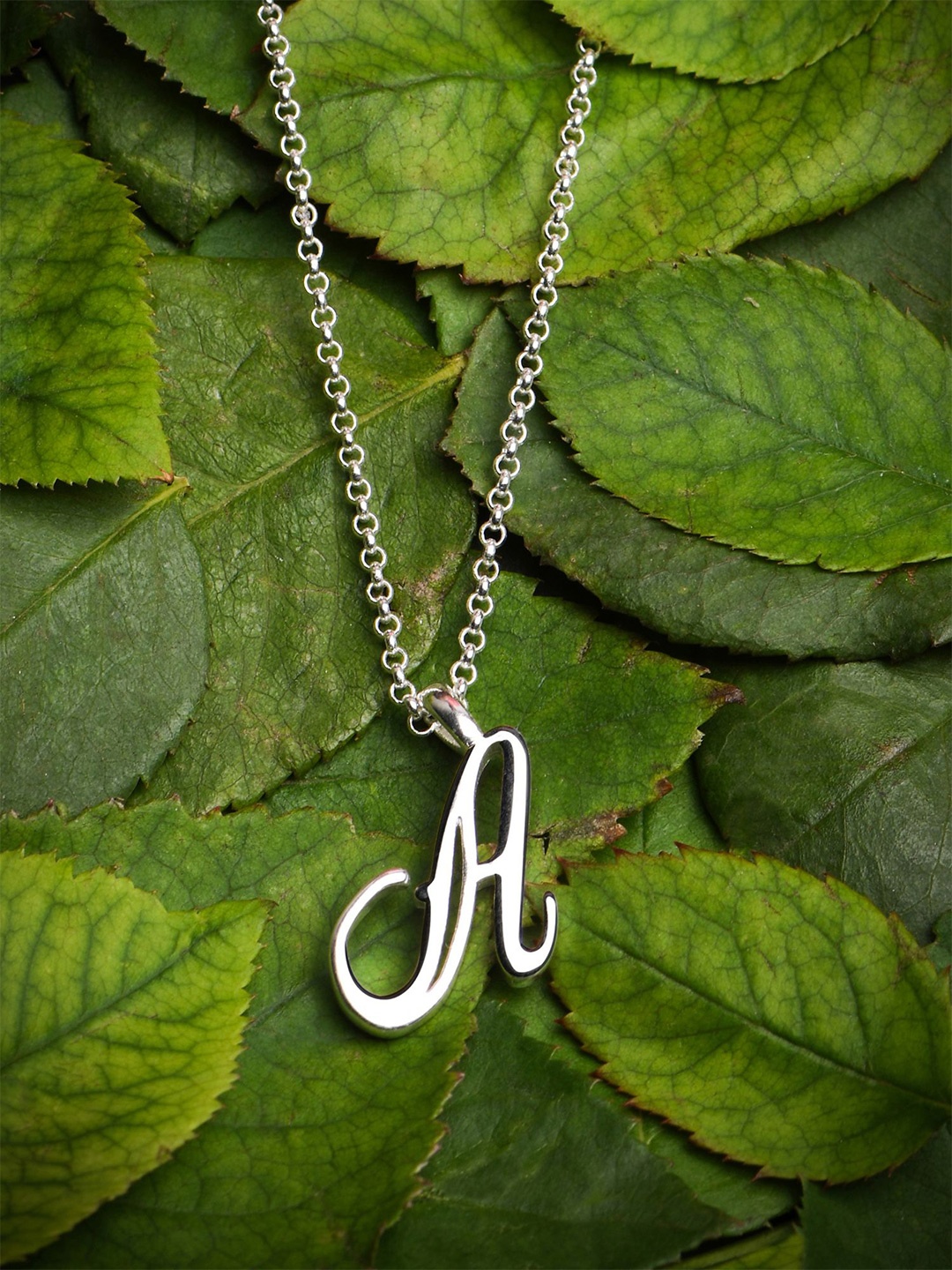 

Accessorize 925 Sterling Silver "A" Letter Pendant With Chain