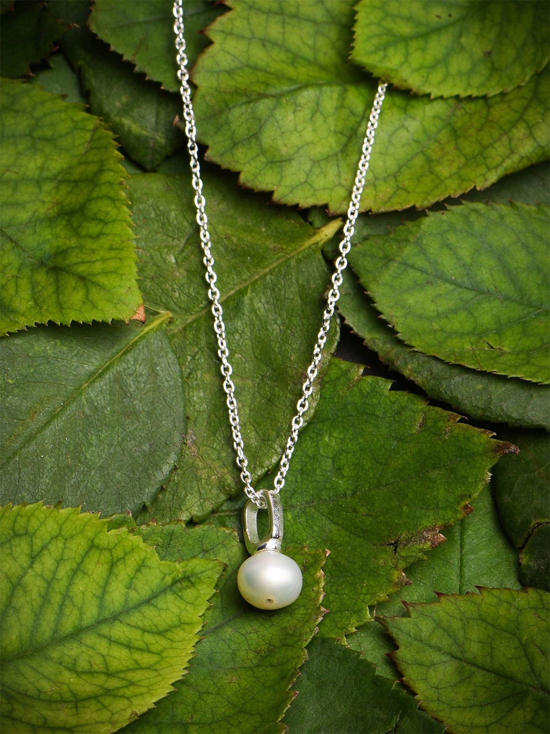 

Accessorize 925 Sterling Silver Freshwater Pearl Beaded Chain