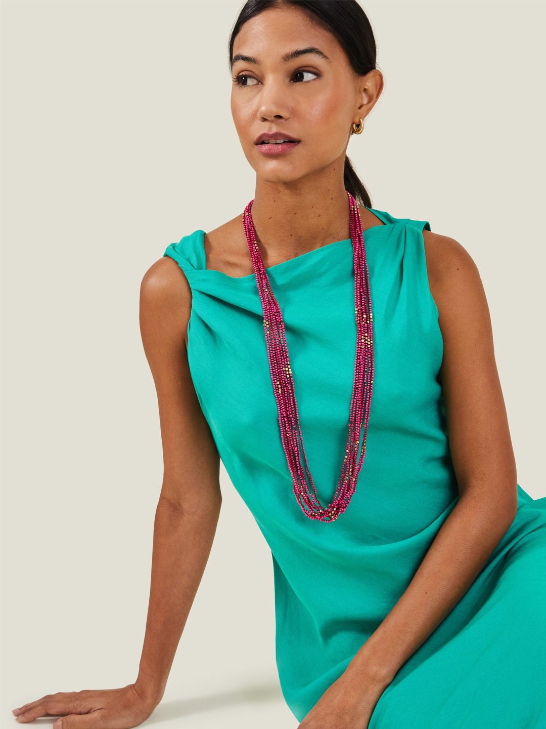 

Accessorize Beaded Layered Necklace, Gold