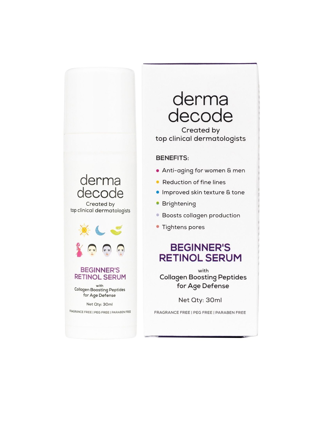 

derma decode Beginner's Retinol Serum For Anti Aging - 30ml, White
