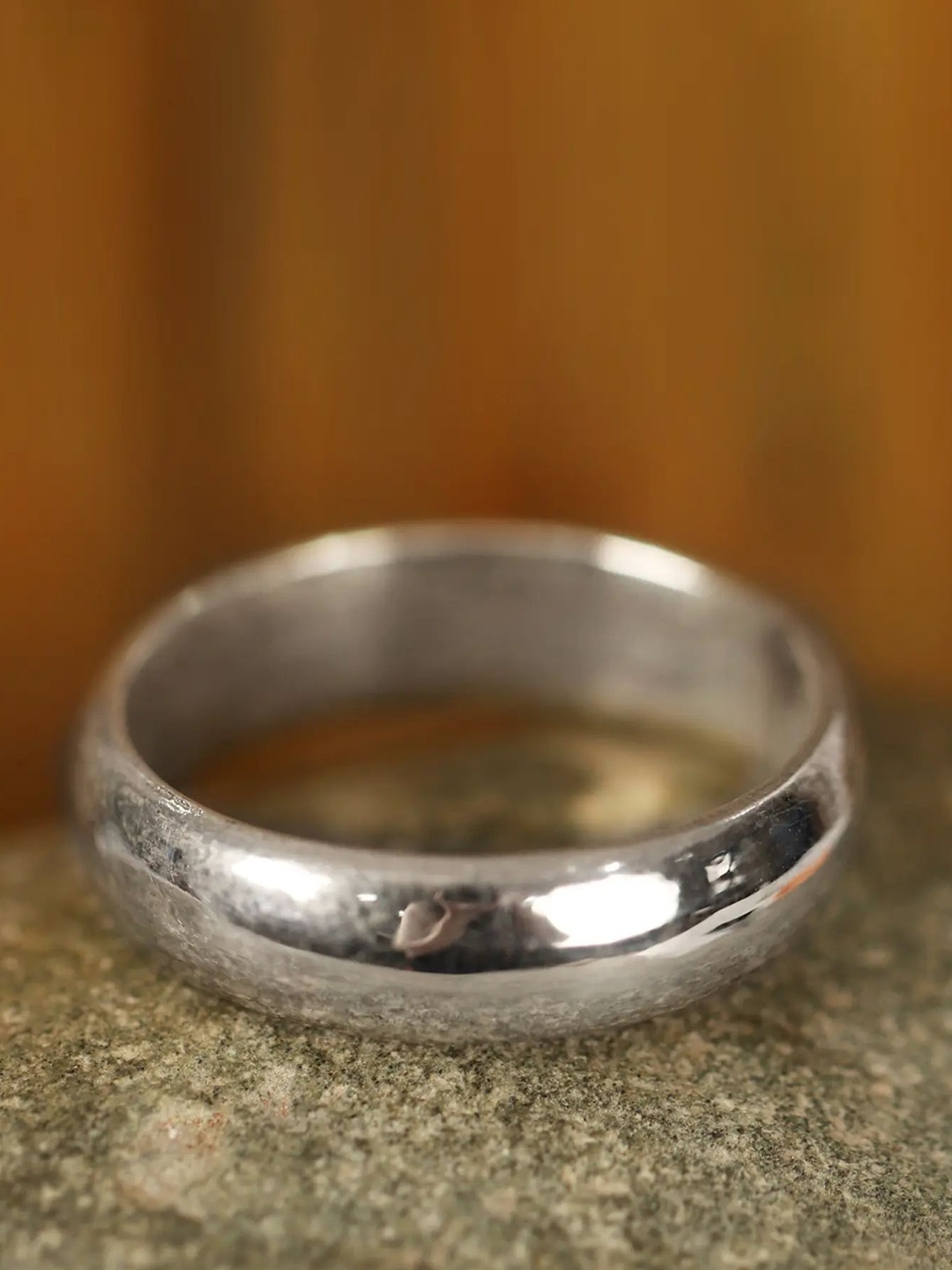 

Exotic India Sterling Silver Silver-Plated Band Finger Ring