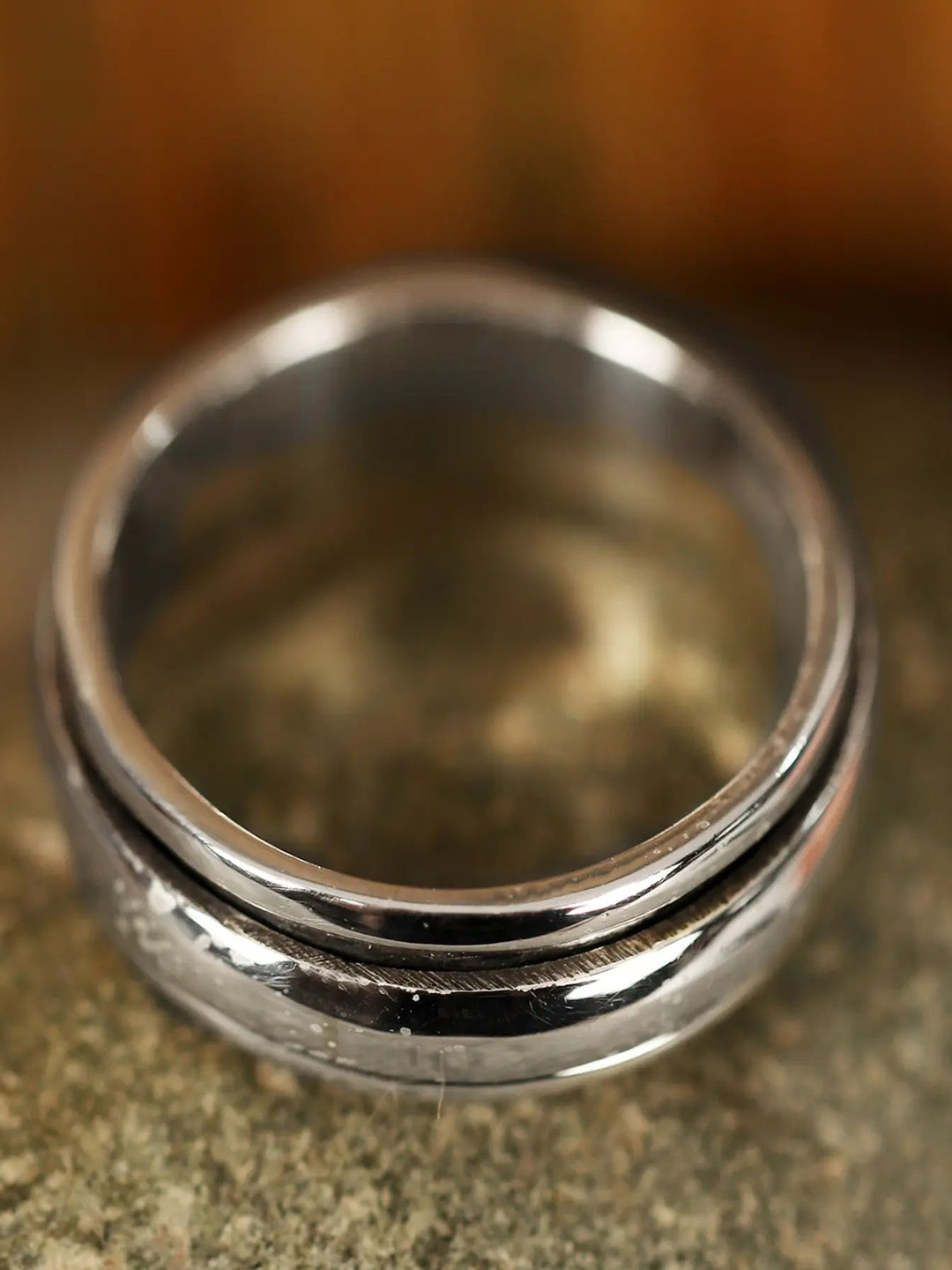 

Exotic India Sterling Silver Silver-Plated Plain Band Finger Ring