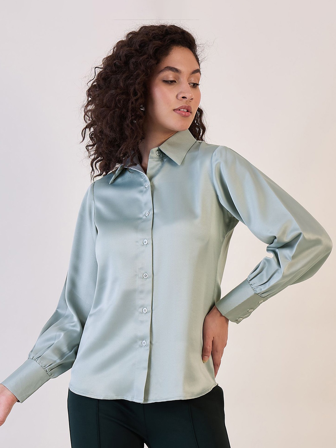 

PowerSutra Women Comfort Casual Shirt, Green