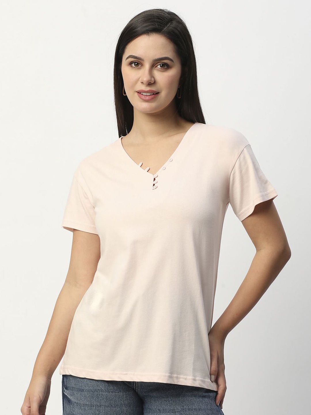 

R&B Cotton Styled Back Top, Pink
