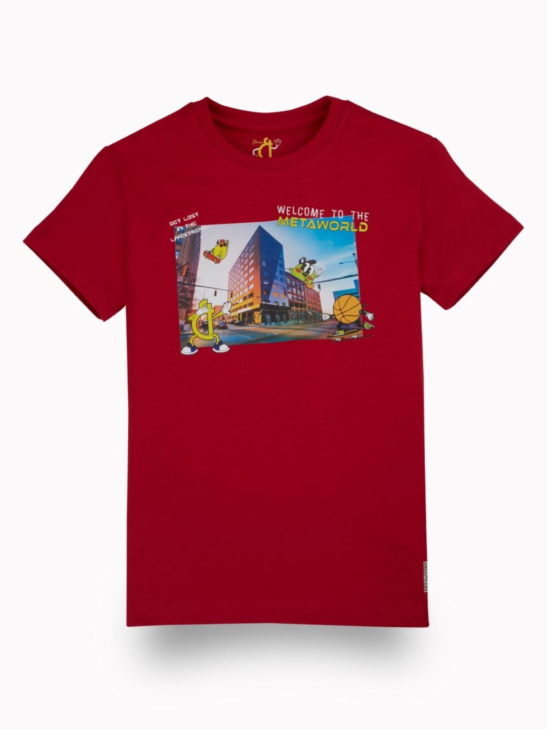 

Gini and Jony Boys Graphic Printed Short Sleeves Round Neck T-shirt, Red