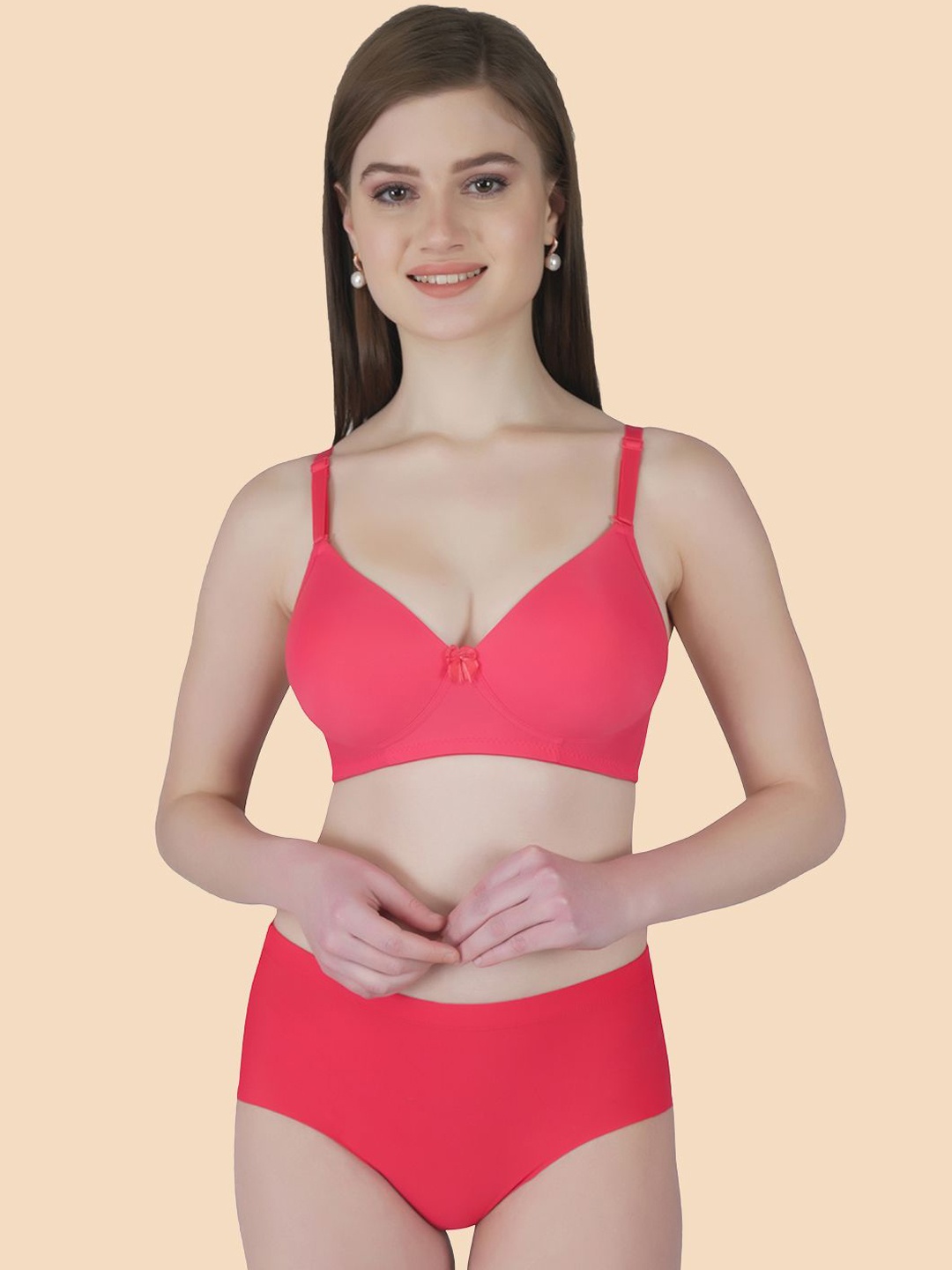 

Tweens Women Heavily Padded Lingerie Set, Coral