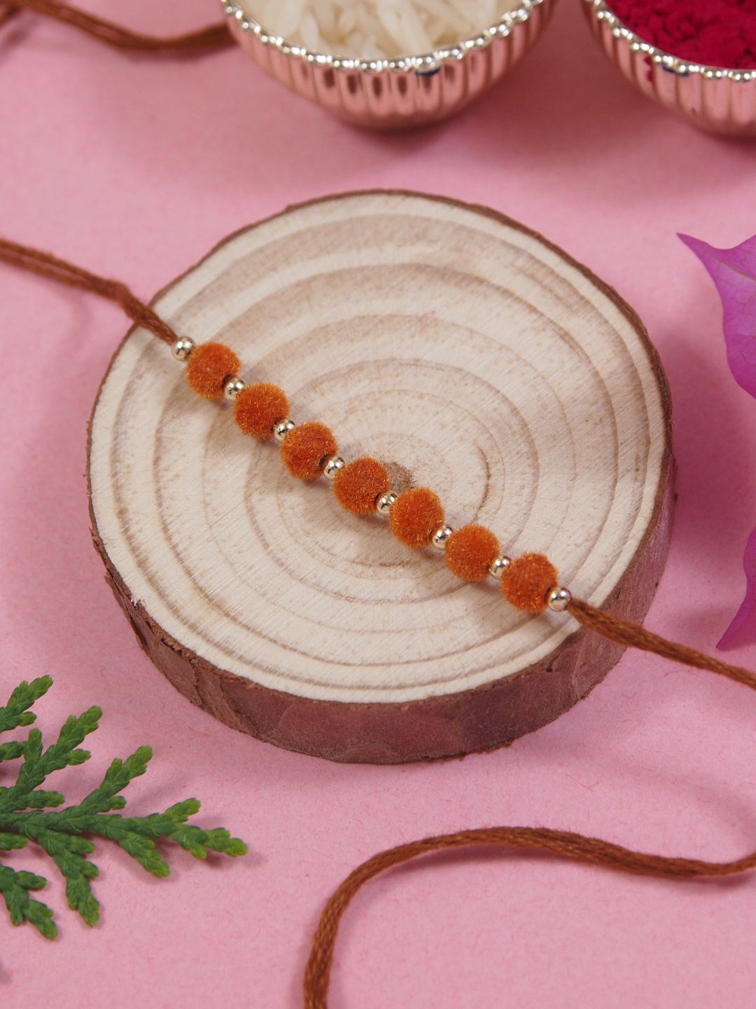 

I Jewels Boys Beaded Thread Rakhi, Brown