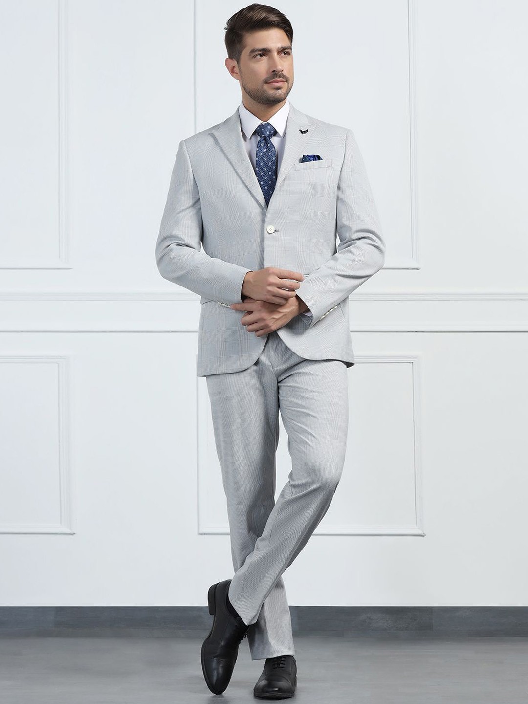 

Blackberrys Slim-Fit Single-Breasted Men Blazer, Grey