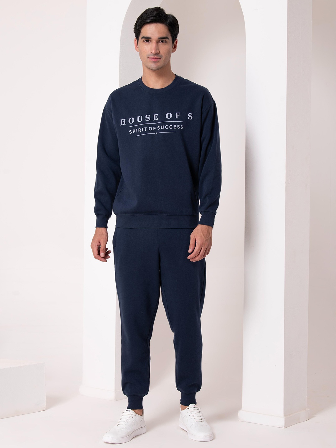 

HOUSE OF S Printed Long Sleeves Sweatshirt With Trousers, Blue