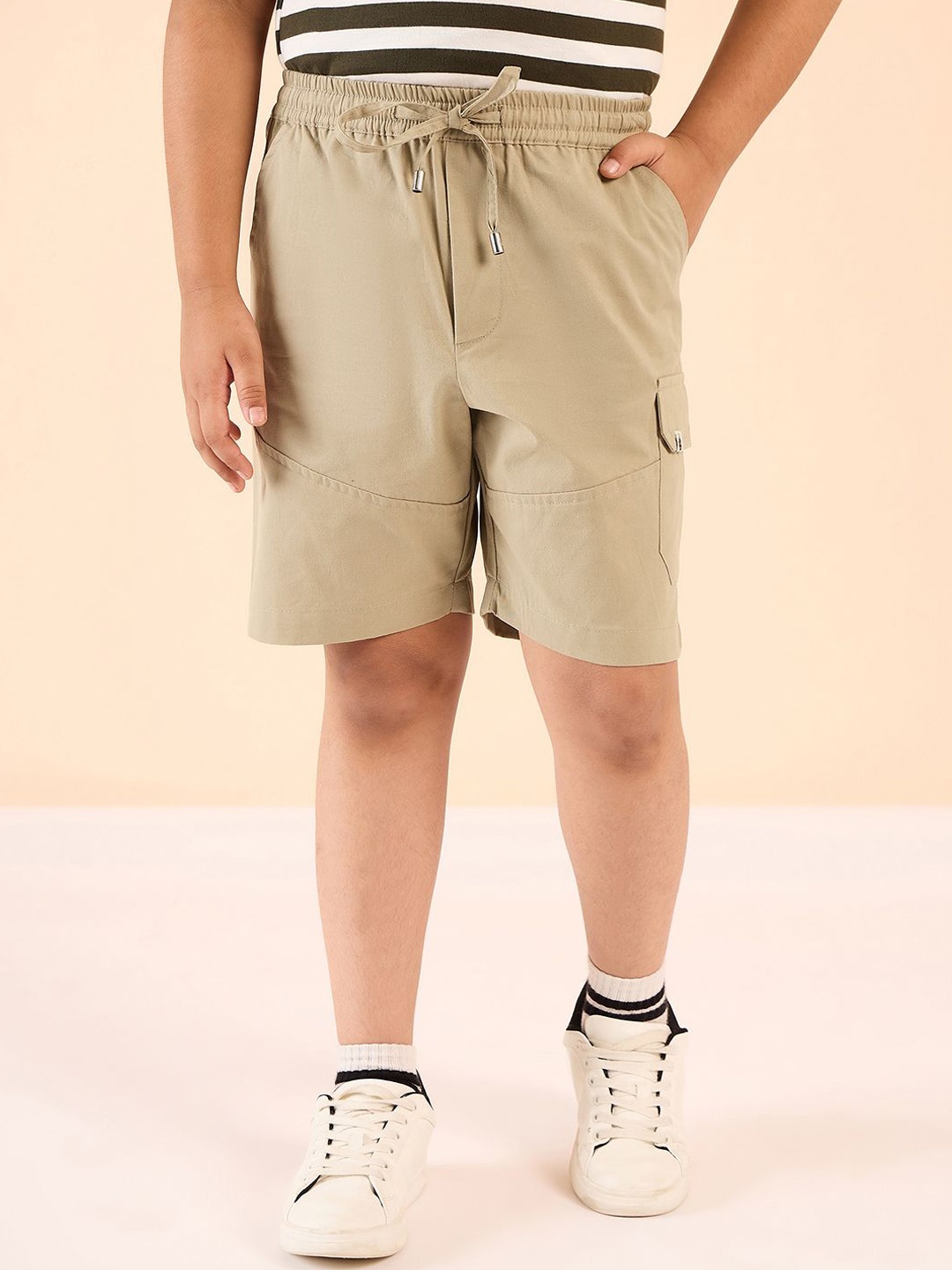 

Stylo Bug Boys Pure Cotton Mid-Rise Shorts, Khaki