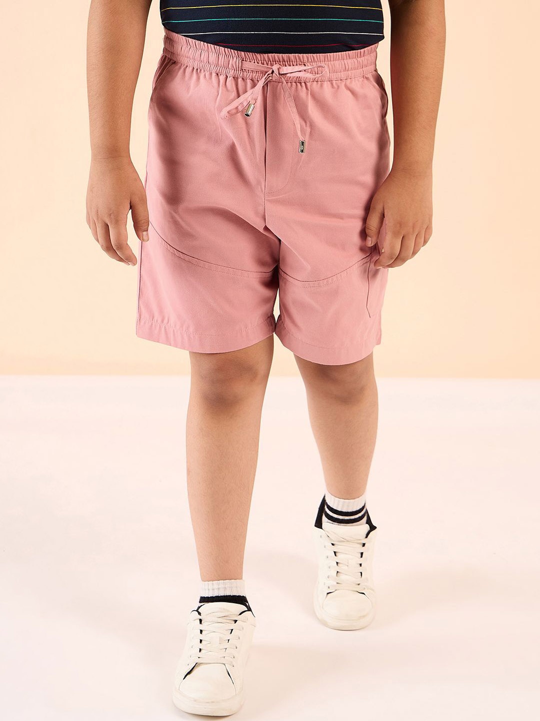 Stylo Bug Boys Mid Thigh Solid Outdoor Shorts, Pink