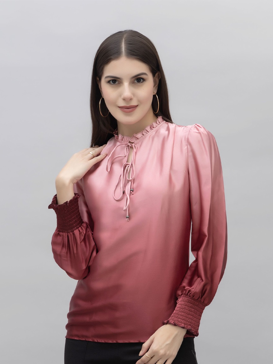 

PURYS Women Satin Top, Pink