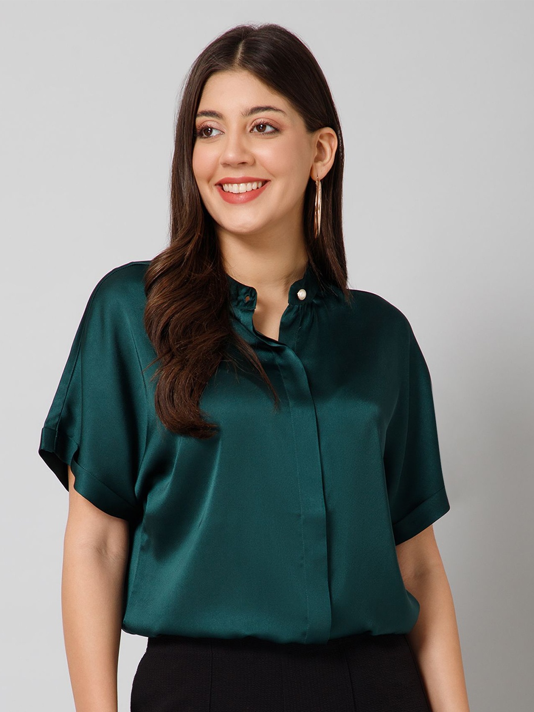 

PURYS Women Smart Casual Shirt, Green