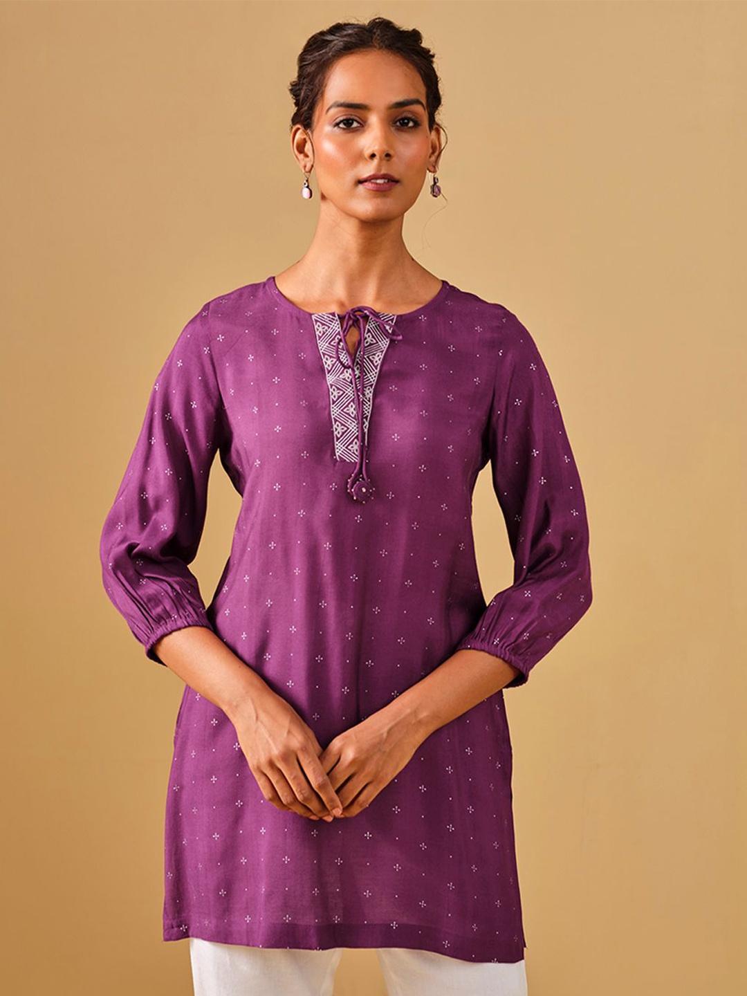 

Global Desi Printed Ethnic Tunic, Purple