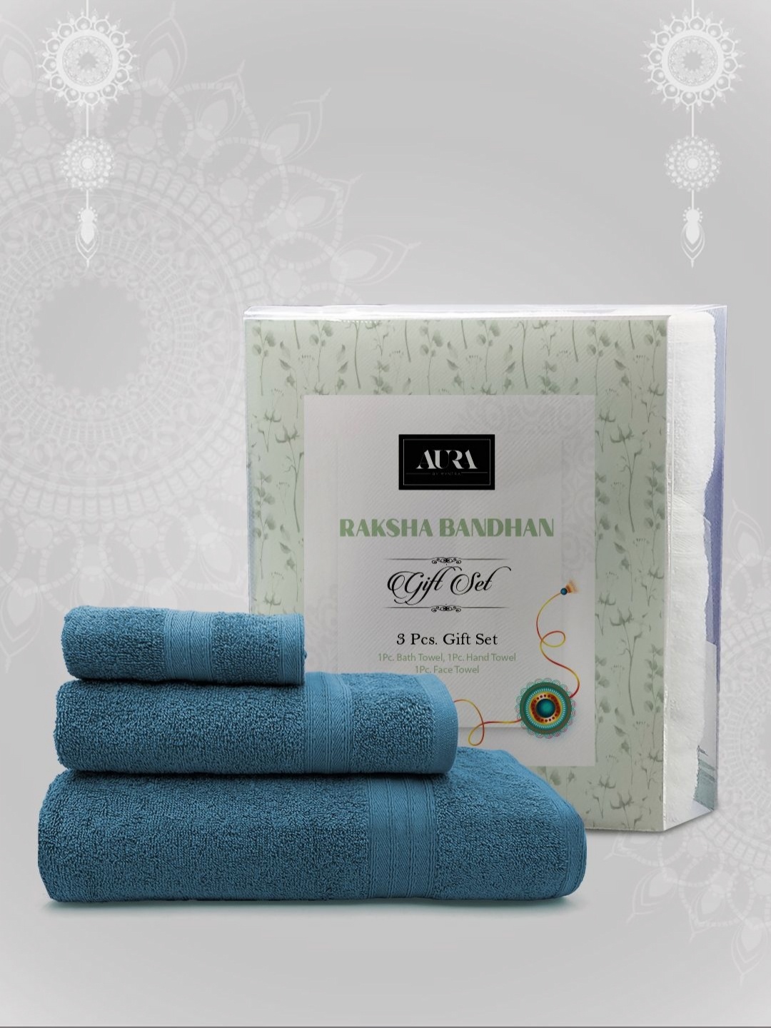 

Aura Teal Blue 3 Pieces Raksha Bandhan Home Gift Set