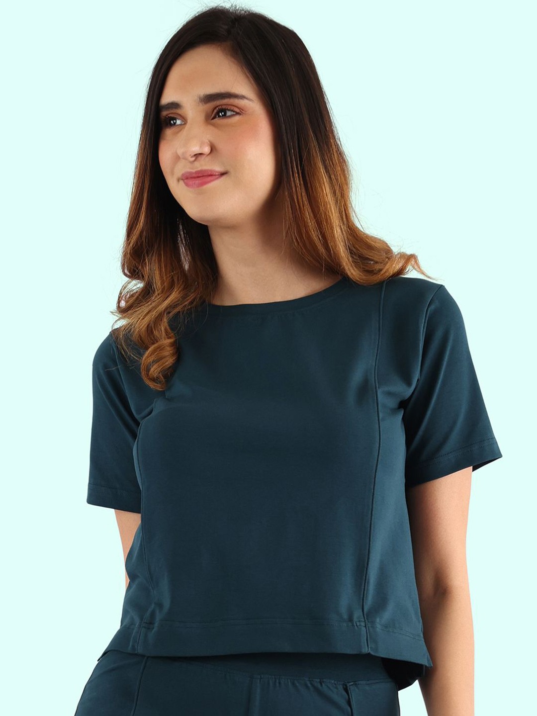 

Nite Flite Solid Cotton Top, Teal