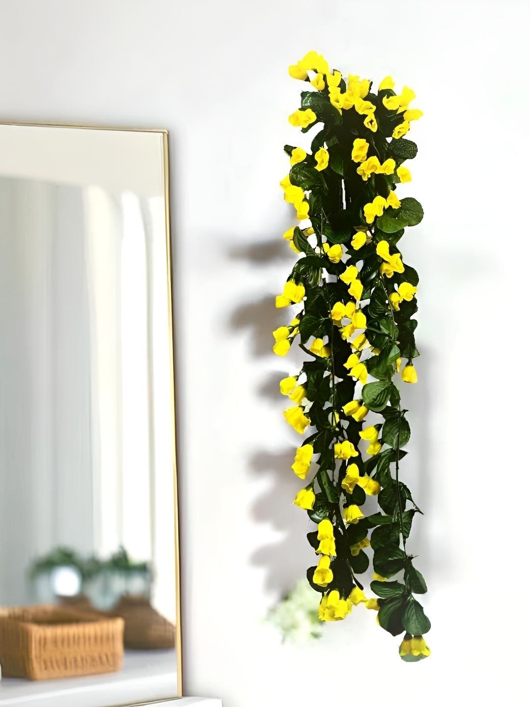 

Akaar Yellow & Green Rose Bud Falling In Yellow Wall Hanging