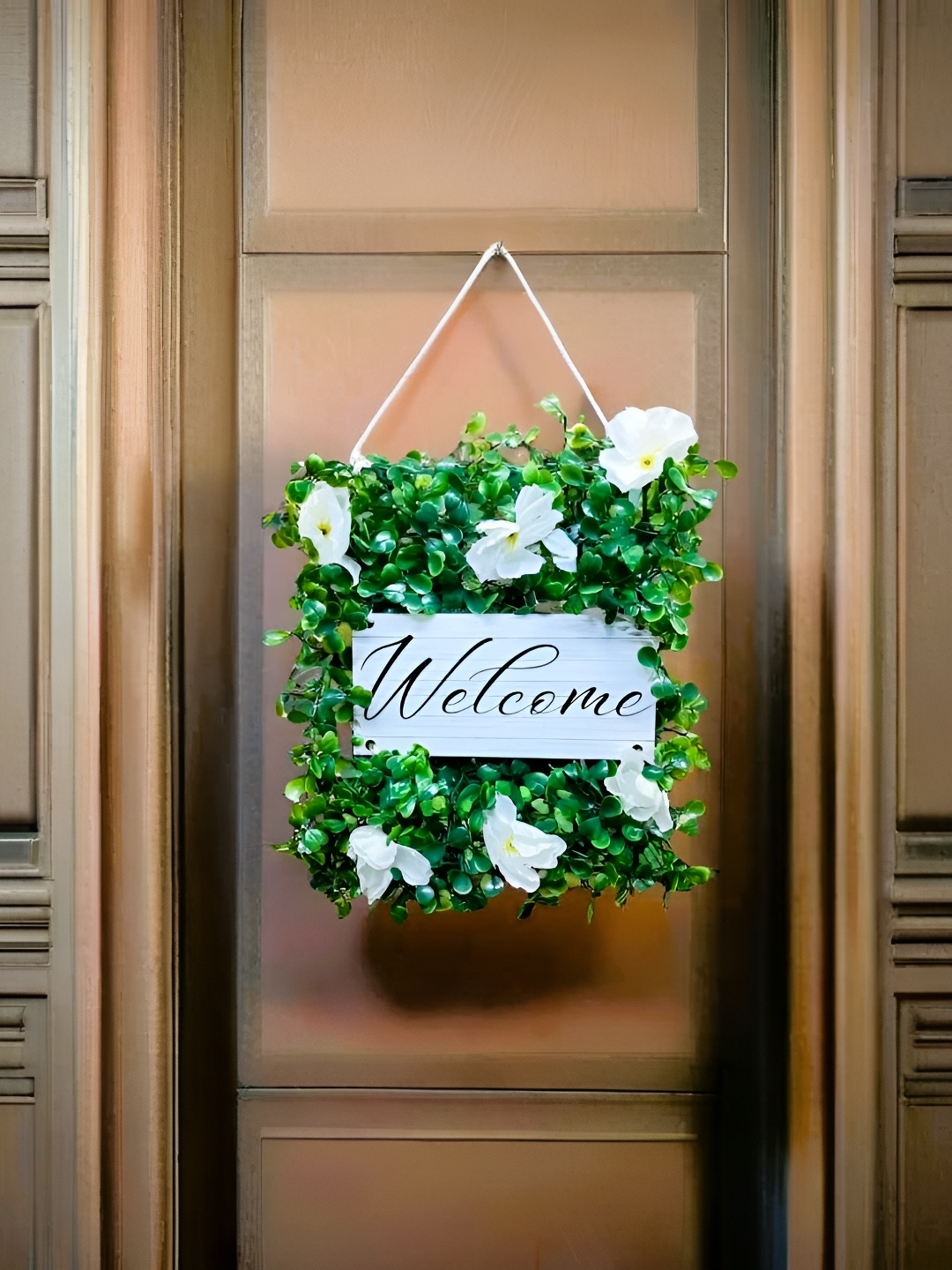 

Akaar Green & White Welcome Signage Wall Hanging