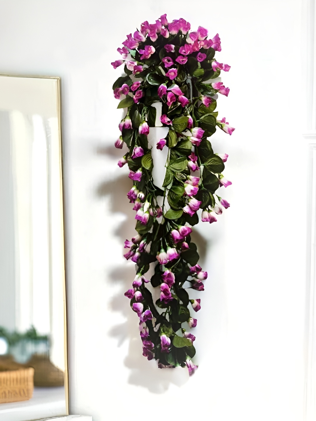 

Akaar Purple & Green Hanging Rose Artificial Flower