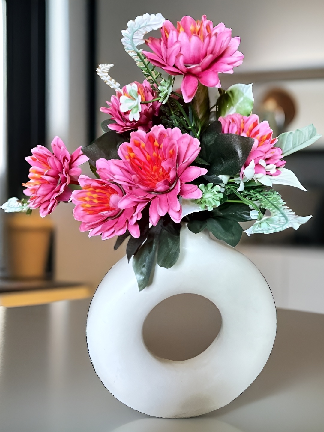 

Akaar Pink & Green Chrysanthemum Non Hanging Artificial Flower