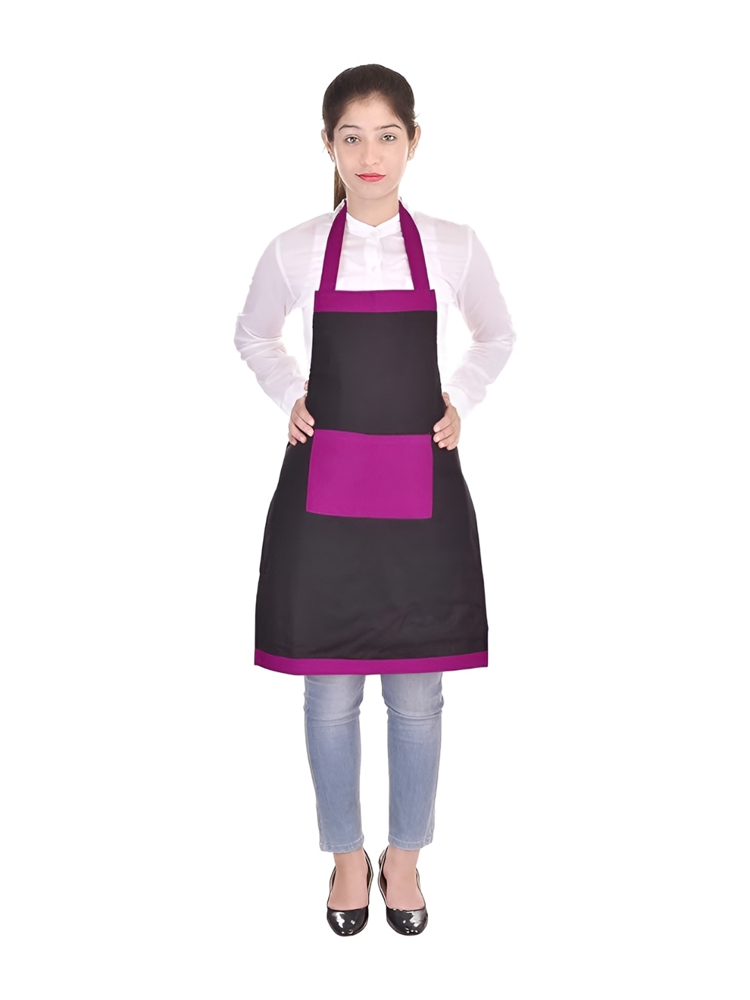 

SWITCHON Black & Purple Aprons With Center Pocket