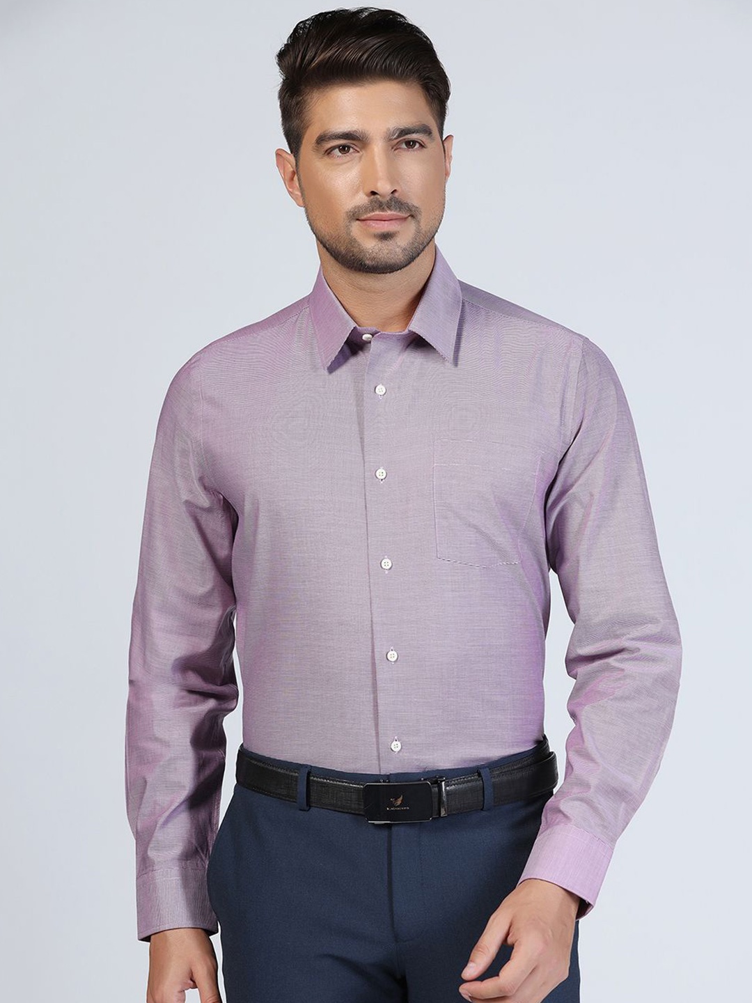 

Blackberrys Men Slim Fit Opaque Formal Shirt, Purple