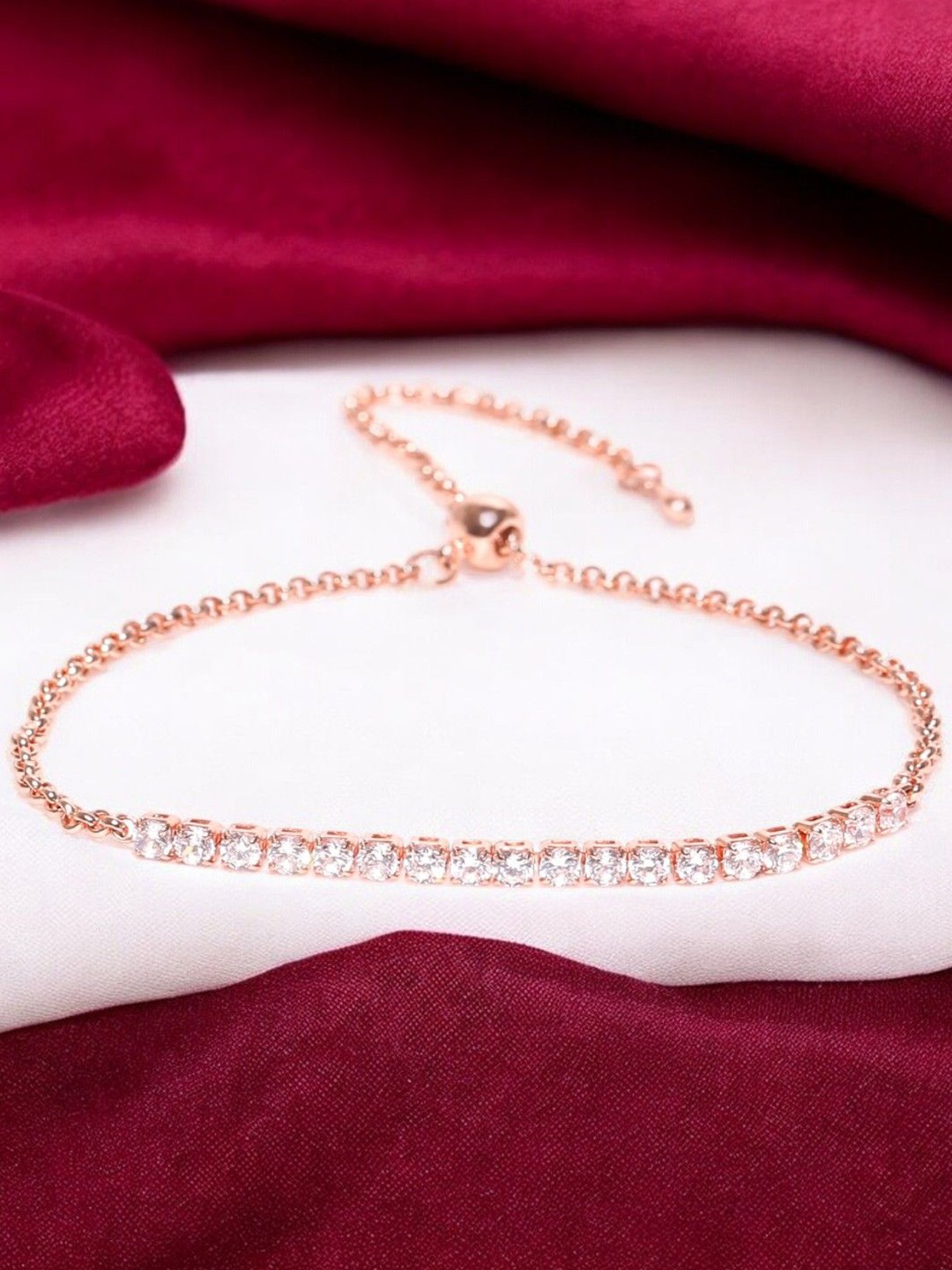 

fabula Cubic Zirconia-Studded Charm Bracelet, Rose gold
