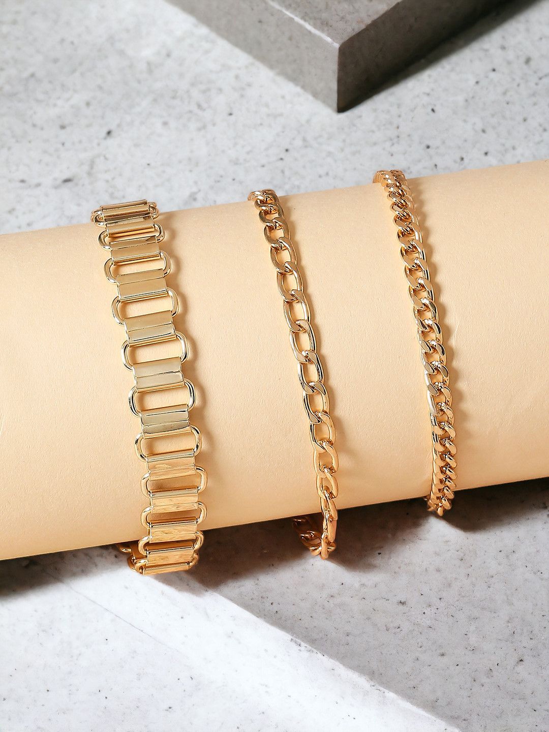 

fabula Set Of 3 Charm Bracelet, Gold