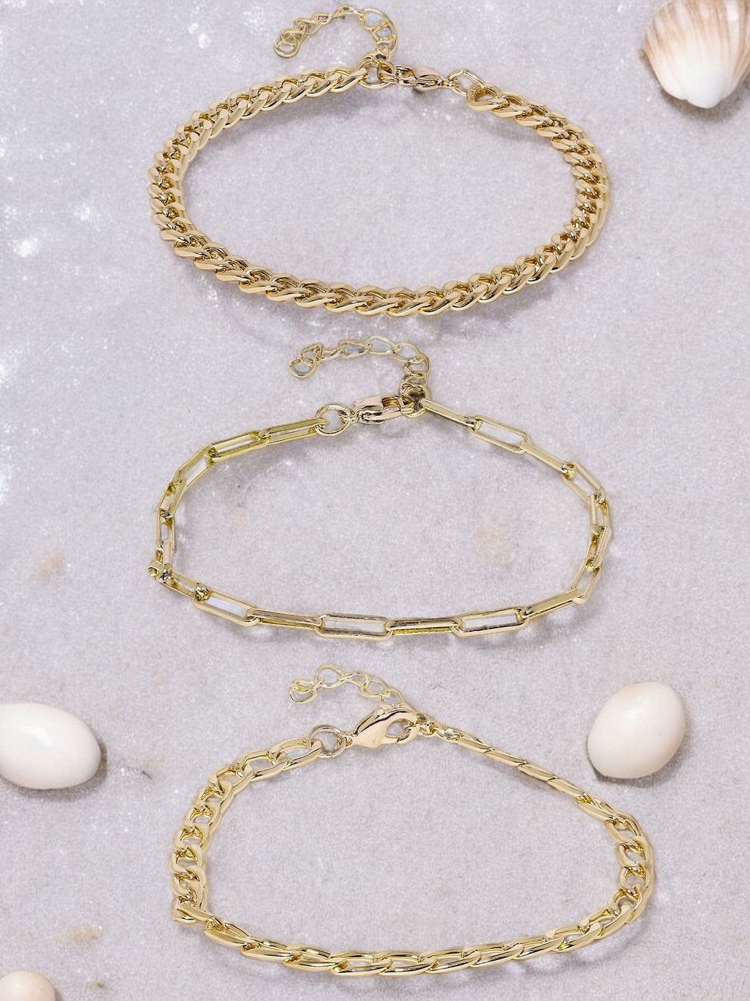 

fabula Set Of 3 Charm Bracelet, Gold