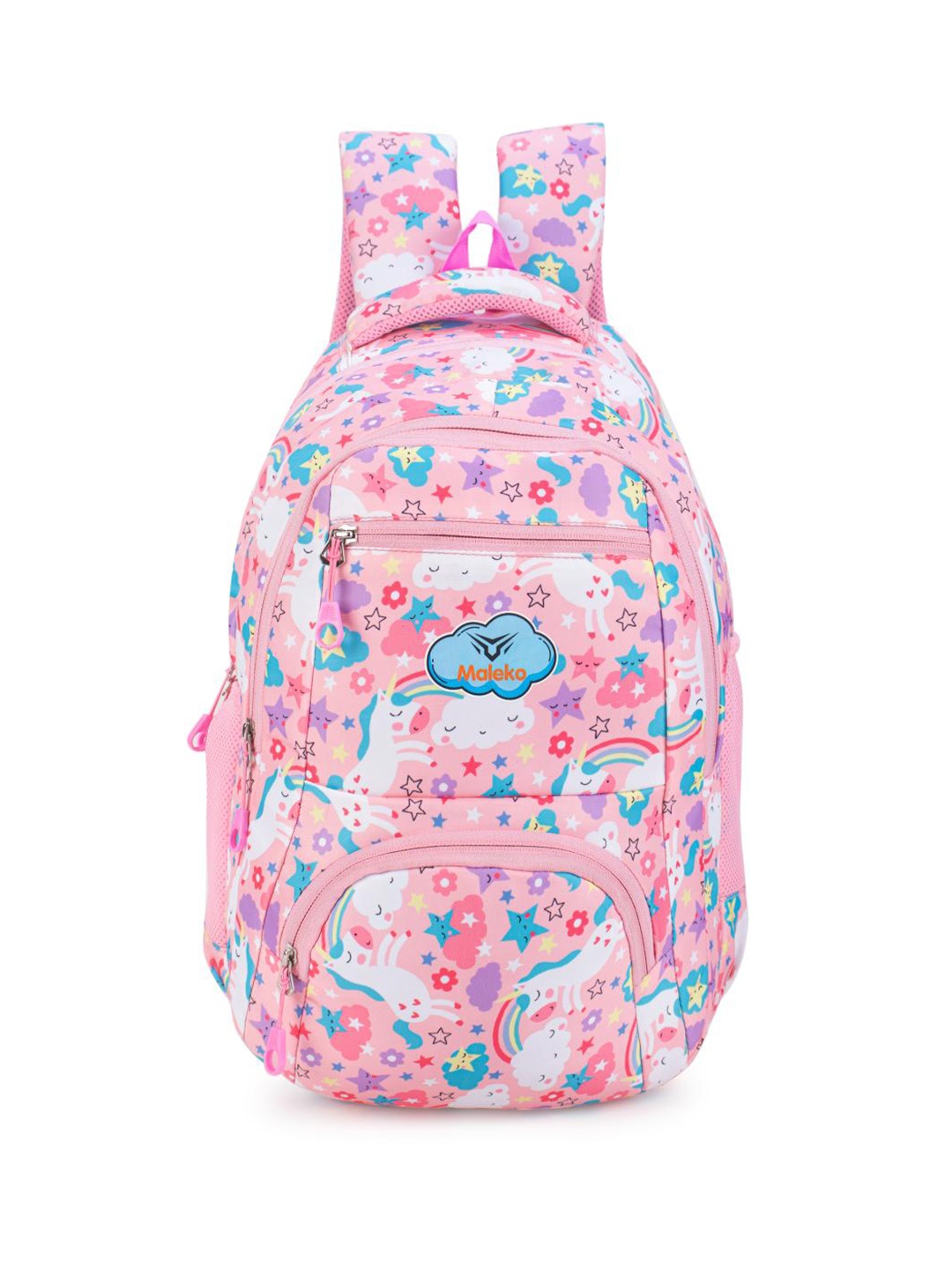 

YA MALEKO Women Graphic Padded Mesh Dual Side Water Resistant Pocket Backpack, Pink