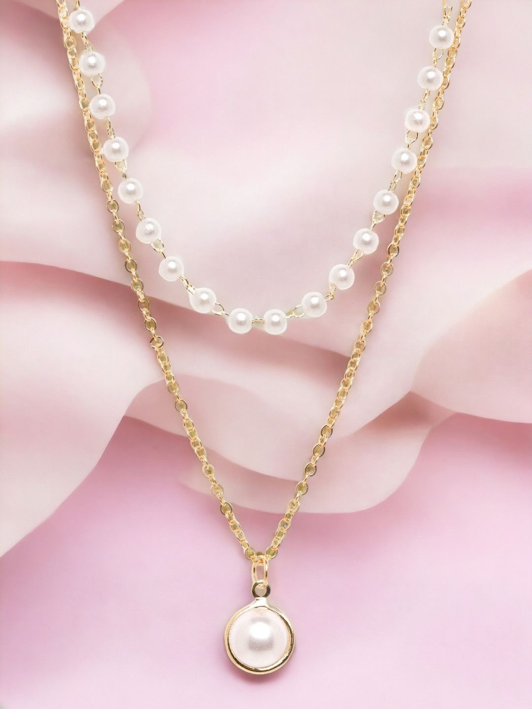 

fabula Gold-Plated Pearls Layered Necklace