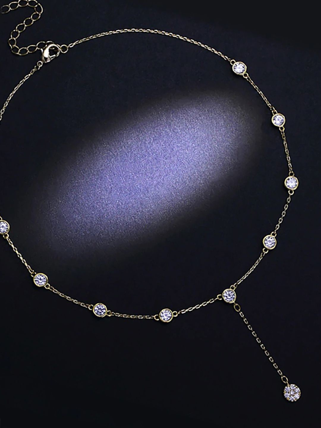 

fabula Gold-Plated Delicate Cubic Zirconia Choker Necklace