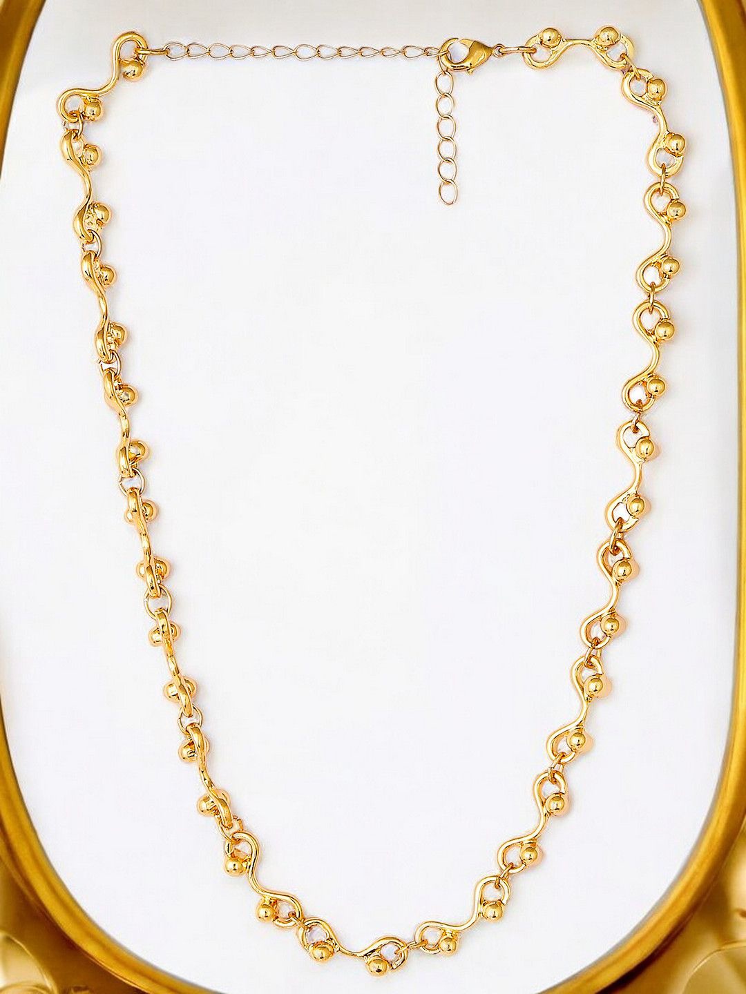

fabula Gold-Plated Thick Interwoven Link Choker Necklace