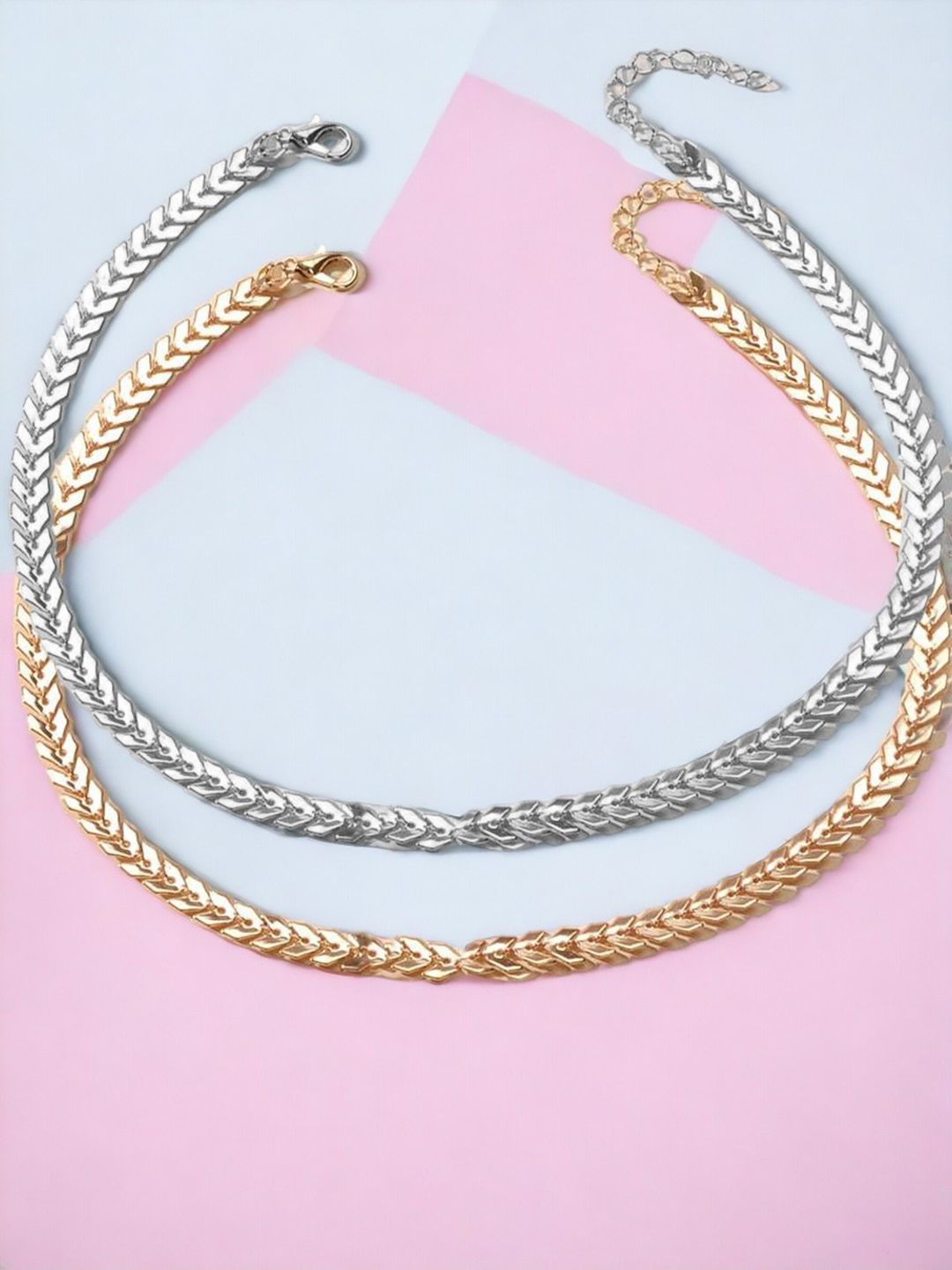 

fabula Set Of 2 Silver-Plated Delicate Choker Necklace, Gold