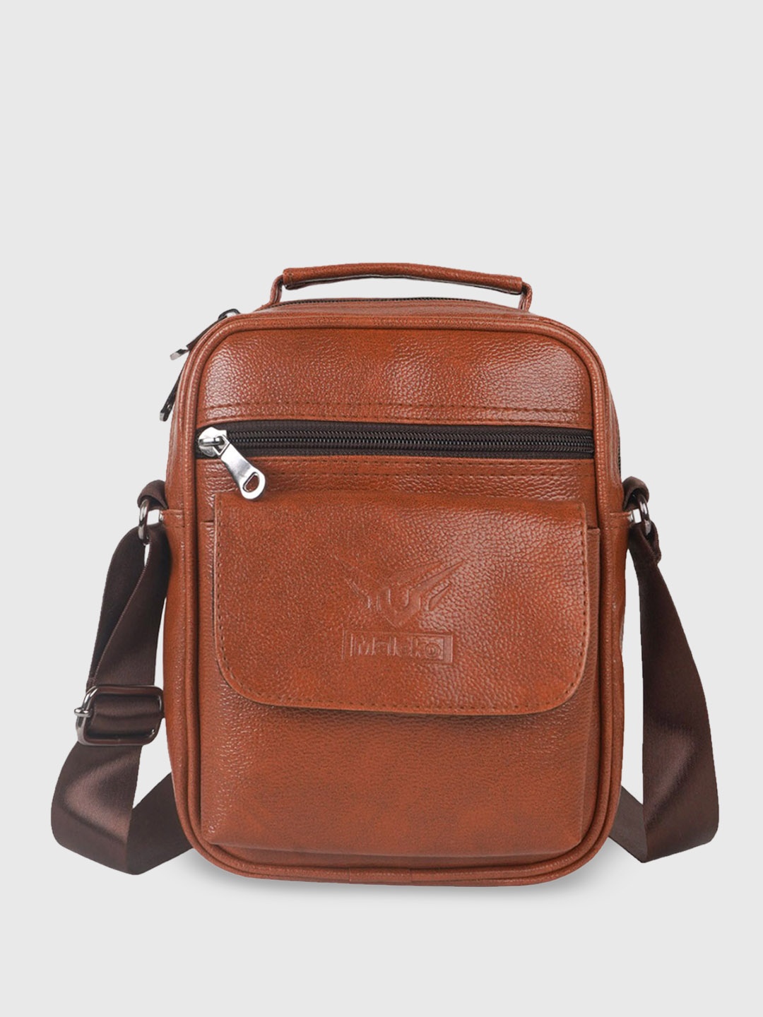 

YA MALEKO Men Structured Handheld Bag, Tan