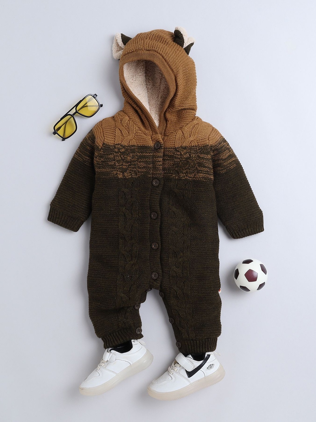 

Yellow Apple Kids Self-Design Rompers, Olive