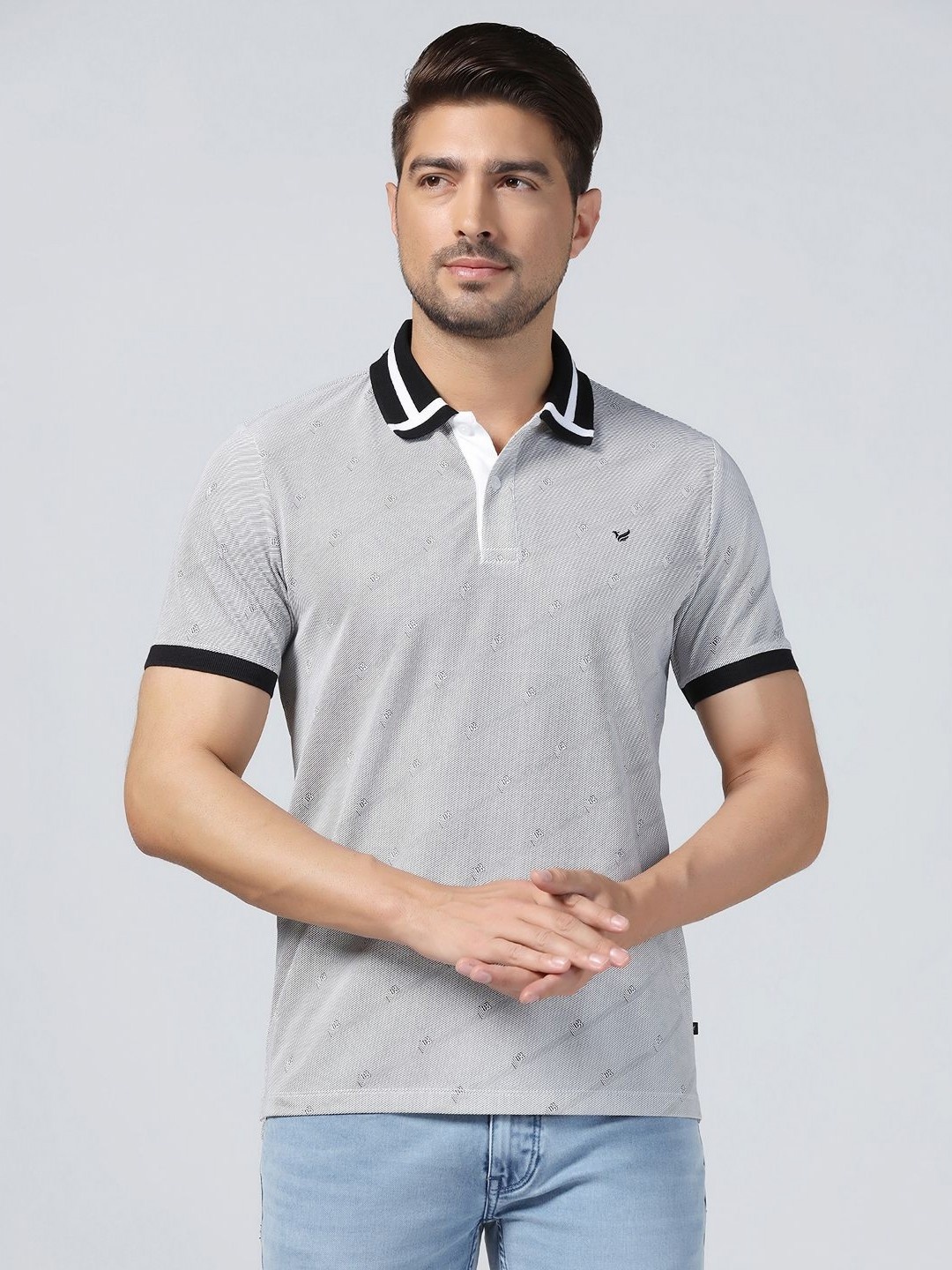 

Blackberrys Men Polo Collar Pockets Slim Fit T-shirt, Black