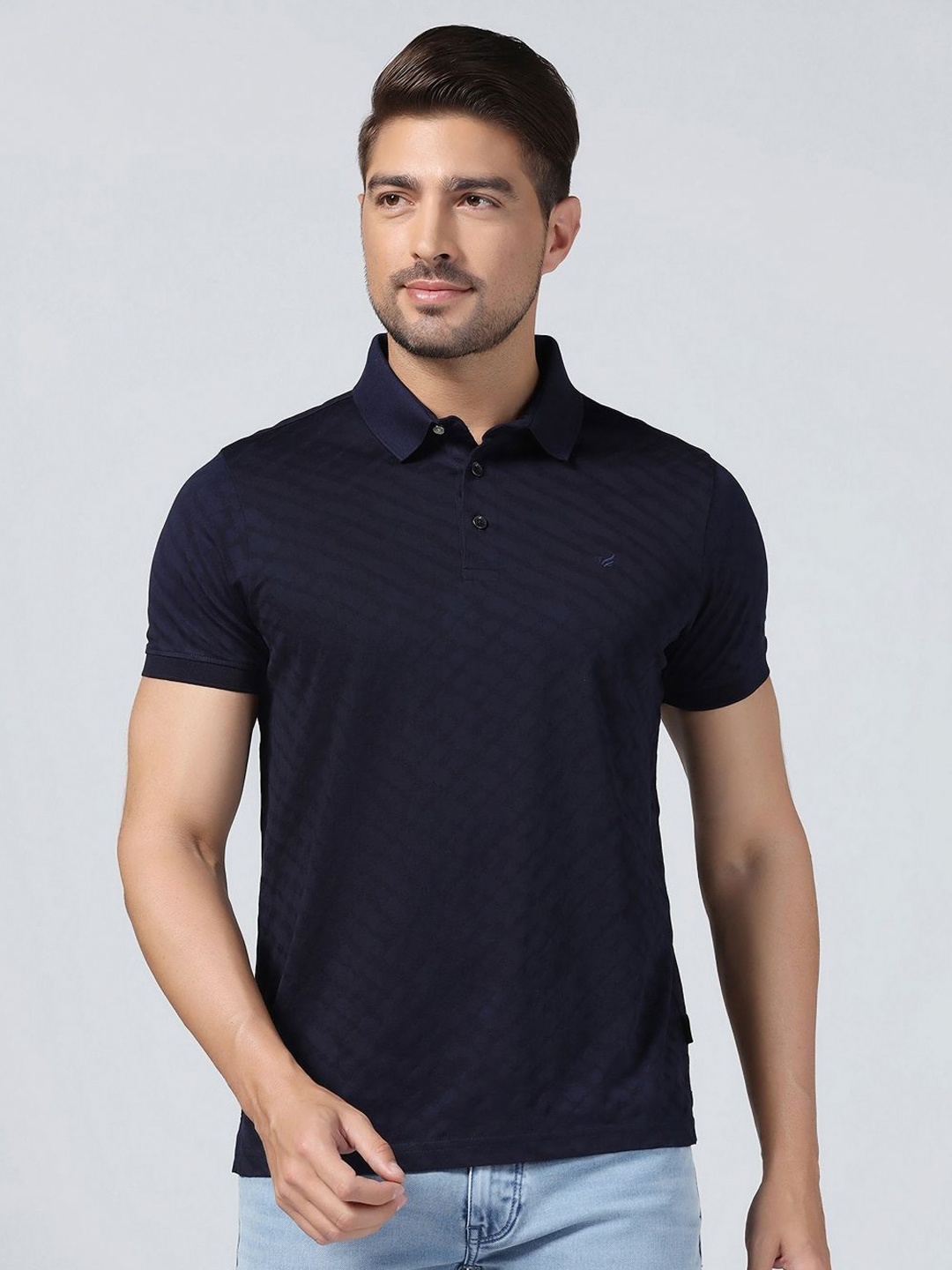 

Blackberrys Men Polo Collar Short Sleeves Regular Fit T-shirt, Navy blue